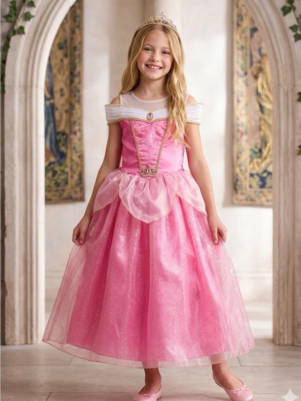 Disney Princess Aurora Sleeping Beauty Dress Costume Size 9/10 New with Tags